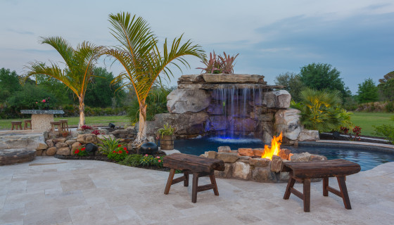 Fire Pit Seating at Main Pool