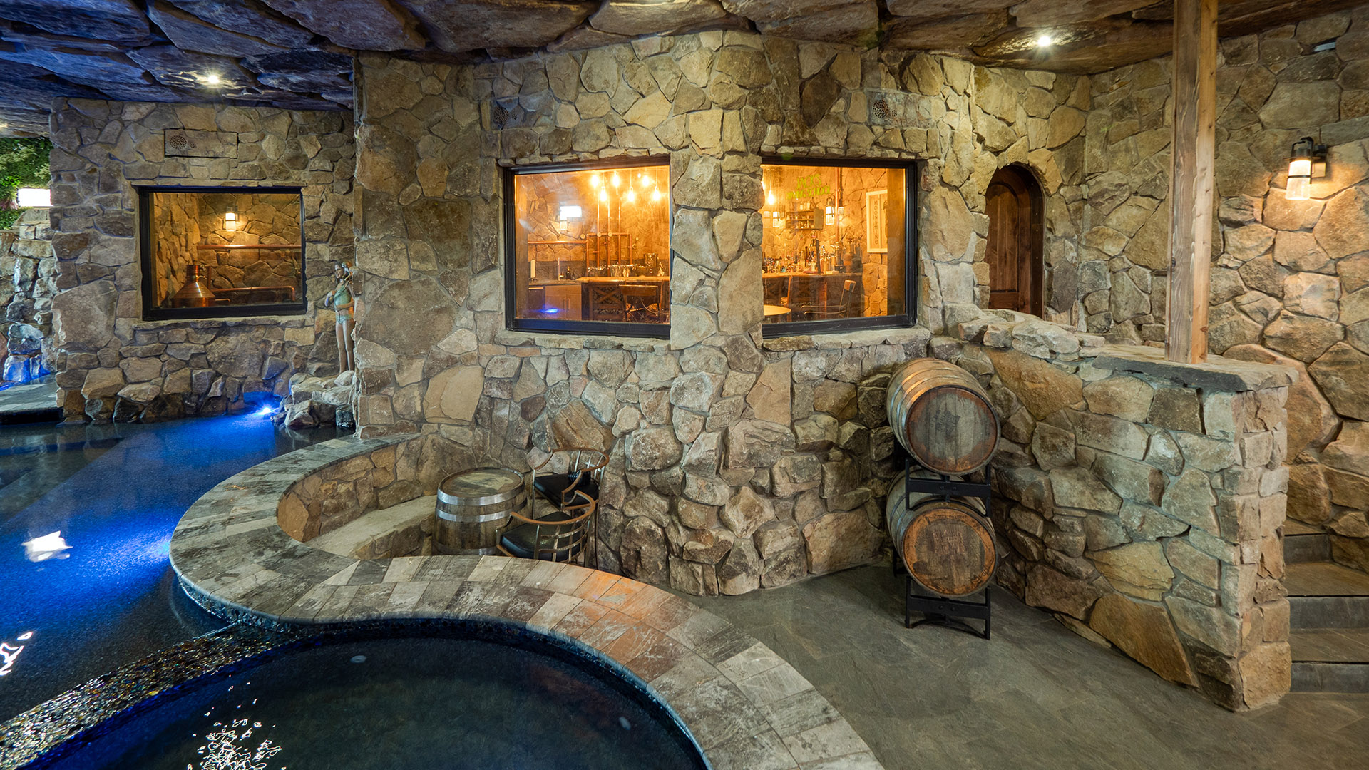 Insane Pool And Speakeasy Under The House | Lucas Lagoons, image size:1920x1080