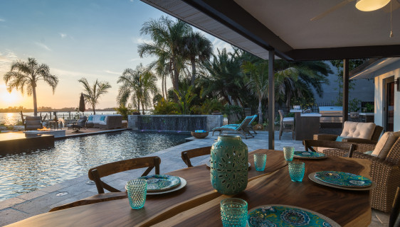 Outdoor Kitchen and Custom Pool in Osprey, Florida