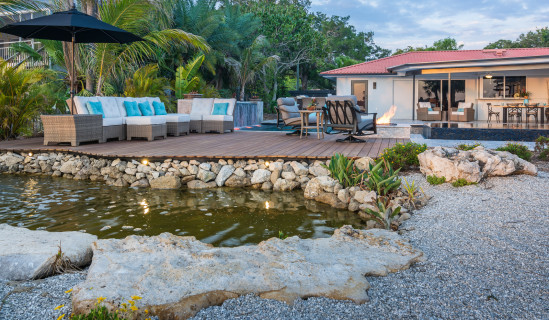 Natural Florida Limestone Pond and Custom Pool in Osprey, Florida