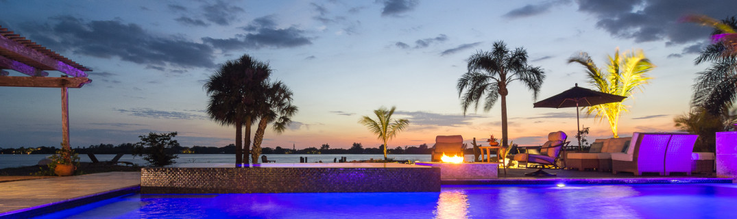 Deck, Fire Pit, Custom Spa and Custom Pool in Osprey, Florida