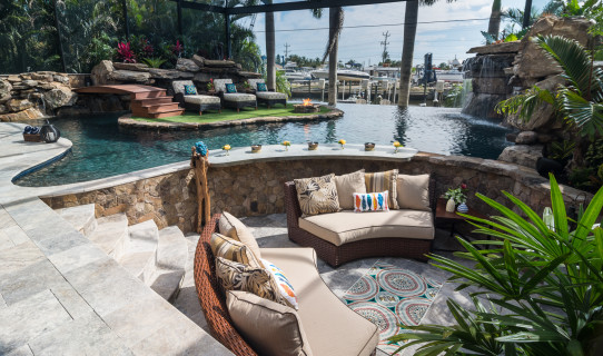 Lucas Lagoons Custom pool outdoor living area