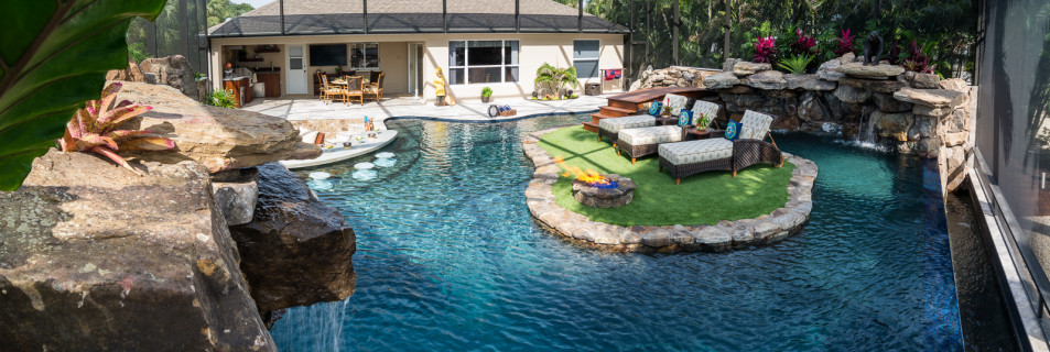Lazy River Lucas Lagoons Custom pool on Pine Island overview