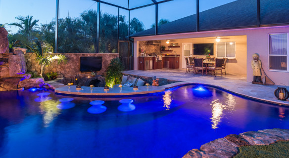 Lucas Lagoons Custom pool on Pine Island