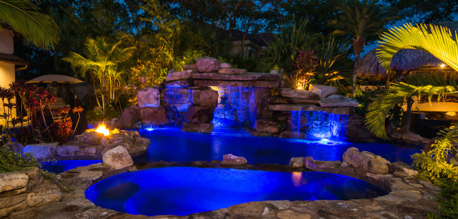 natural-rock-waterfall-pool-siesta-key-spa-night