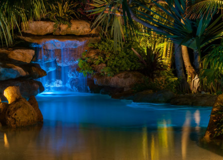 Tropical island lagoon grotto