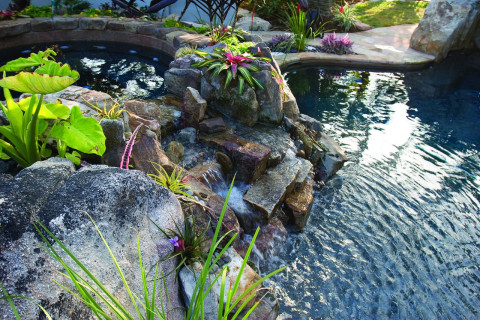 Spa Spillway Stream into pool