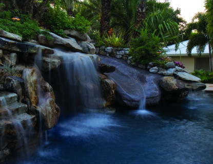 Waterfall and Slide exit into pool