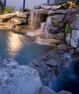 Grotto and infinity edge spillway