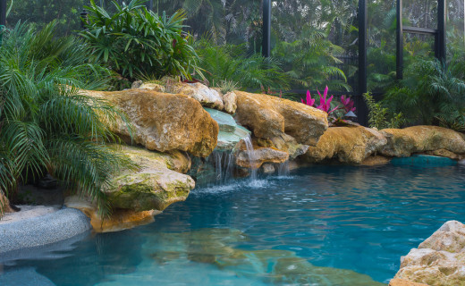 Second waterfeature detail with Turquoise Stone