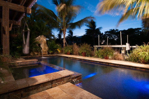 Spa and modern pool on a canal