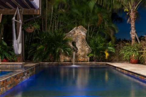 Water Feature and modern pool