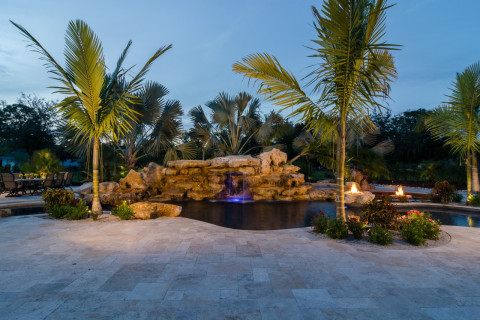 Lagoon Pools with stone waterfalls natural pool waterfalls