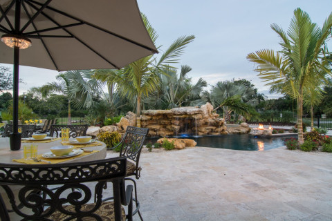Natural lagoon pool with rock waterfalls pool waterfalls stone waterfall grotto