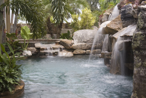 Waterfall and spa