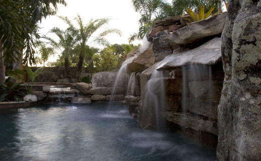 Waterfall and spa