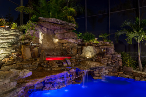 Spa and waterfall