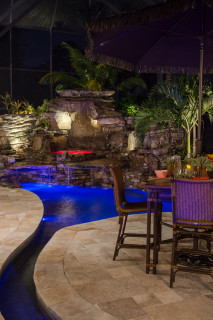 Dining island at night