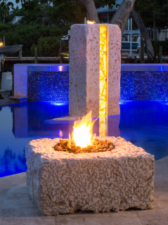 Fire Pit and Modern Monolith